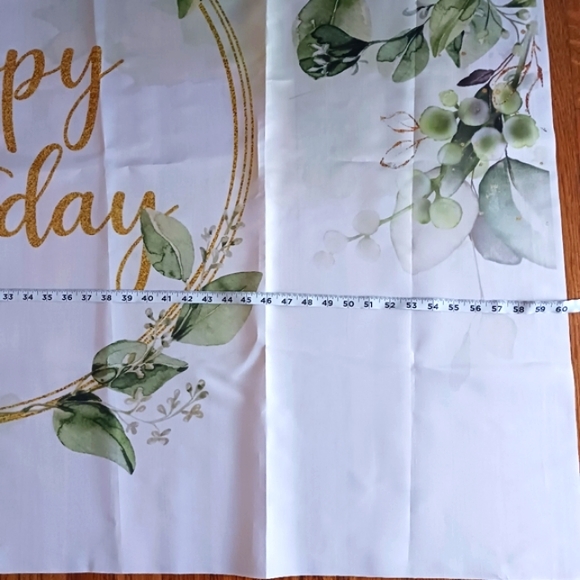 Greenery Eucalyptus Leaves Happy Birthday Party Decor Photo Backdrop Banner - Picture 10 of 11